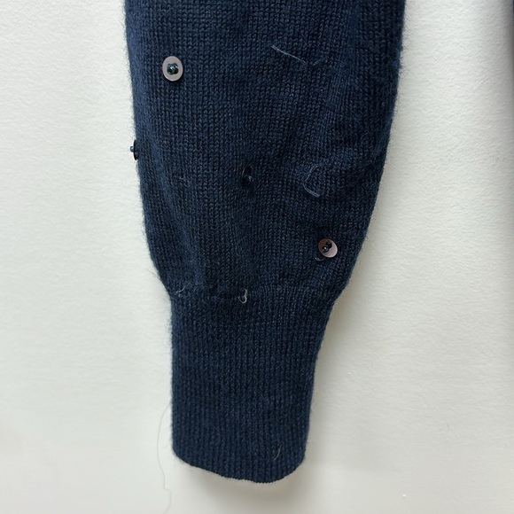 Banana Republic Cardigan Navy Blue Sequin Design Front Round Neck Size S - Picture 6 of 7